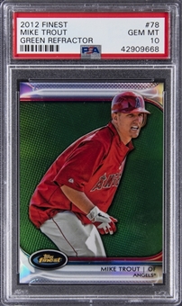 2012 Topps Finest Green Refractor #78 Mike Trout (#36/199) - PSA GEM MT 10